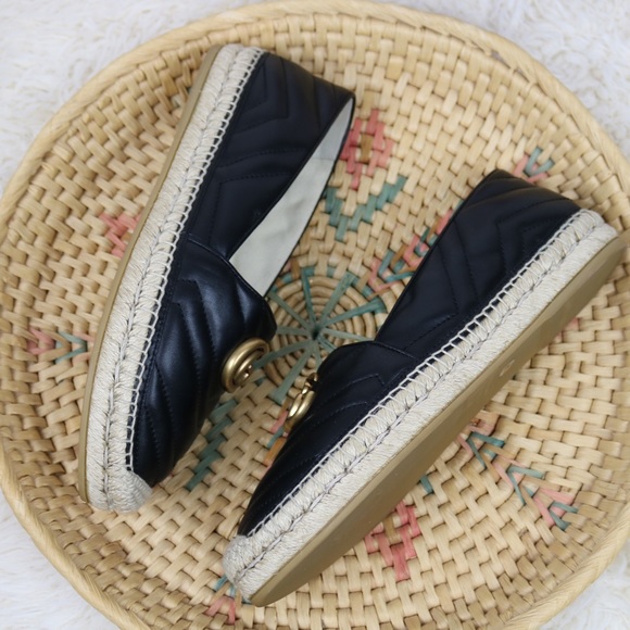 Authentic Gucci Black Quilted Espadrilles - Picture 5 of 11